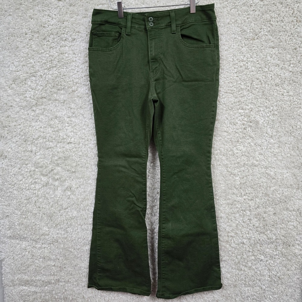 Levi's‎ 726 Flare Jeans Women 31x30 Green High Rise Western Retro Boho Denim